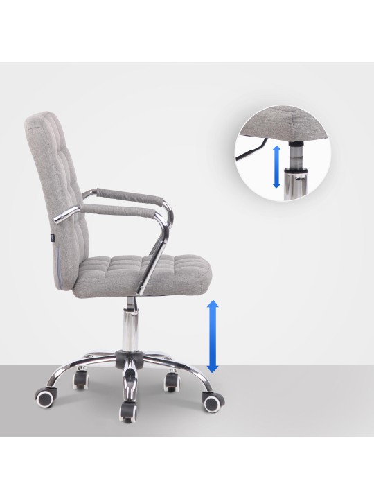 Chaise de bureau Terni en tissu, gris