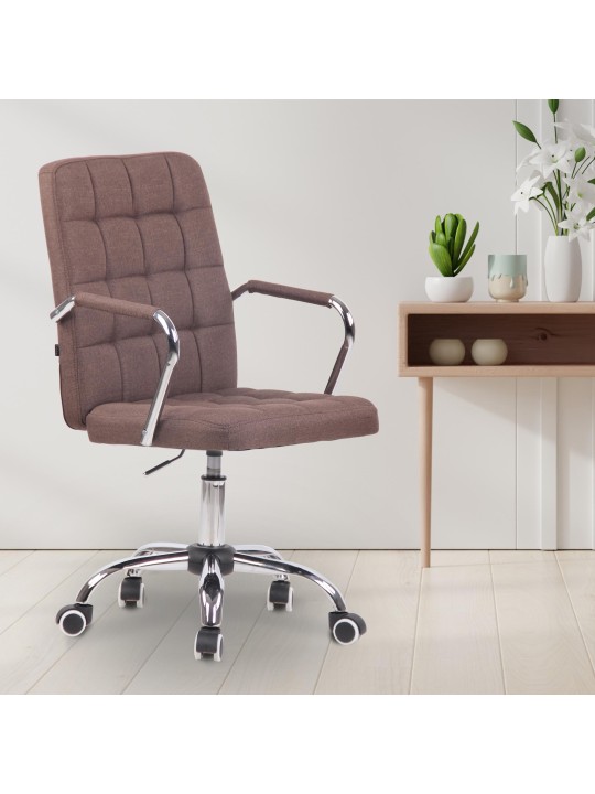 Chaise de bureau Terni en tissu, brun