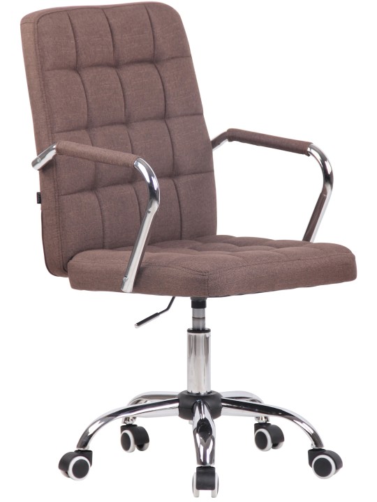 Chaise de bureau Terni en tissu, brun