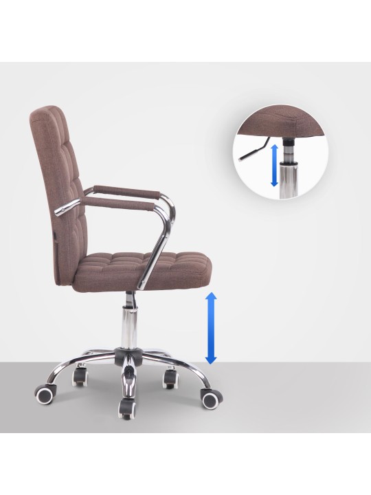 Chaise de bureau Terni en tissu, brun