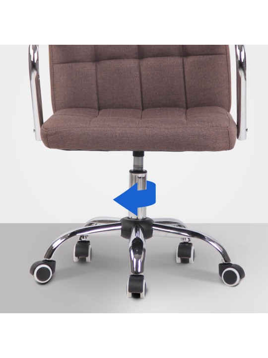 Chaise de bureau Terni en tissu, brun