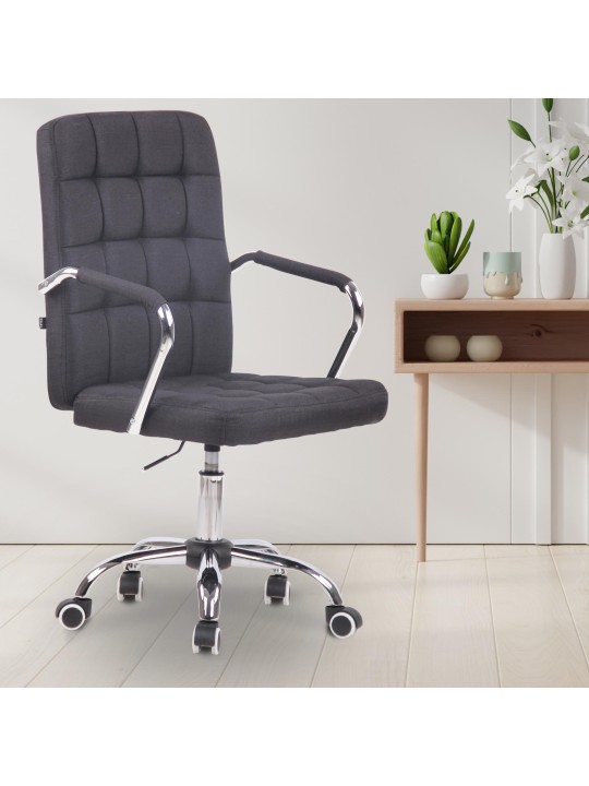 Chaise de bureau tissu Terni, noir