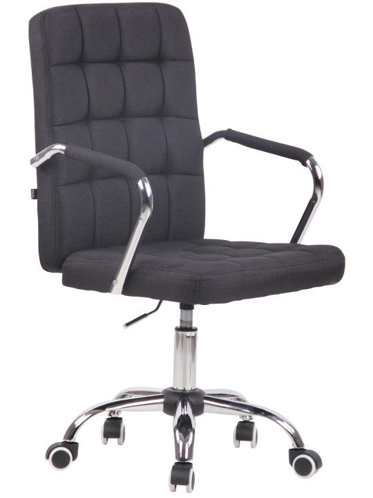 Chaise de bureau tissu Terni, noir