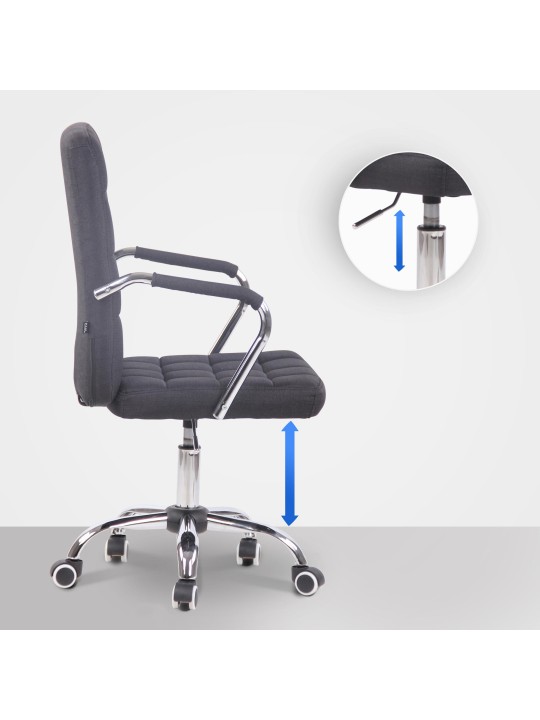 Chaise de bureau tissu Terni, noir