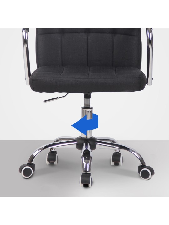 Chaise de bureau tissu Terni, noir