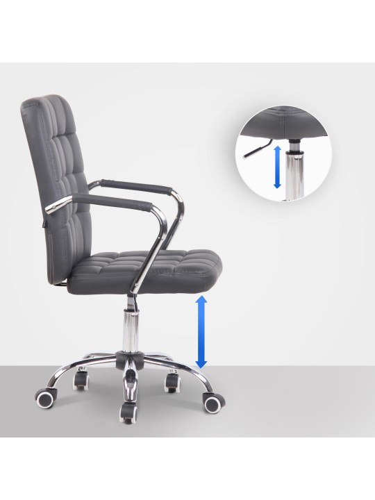 Chaise de bureau Terni simili cuir, gris