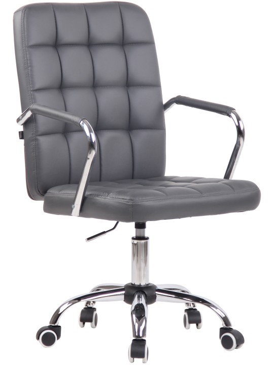 Chaise de bureau Terni simili cuir, gris
