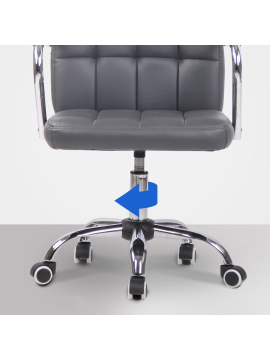 Chaise de bureau Terni simili cuir, gris