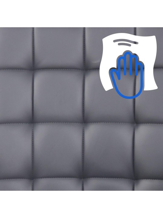 Chaise de bureau Terni simili cuir, gris