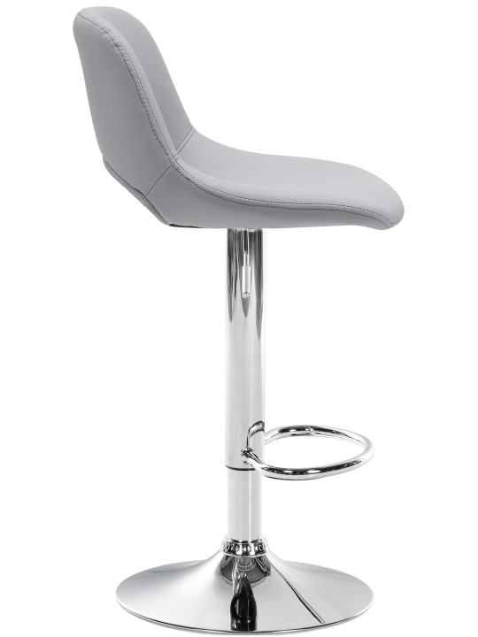 Lot de 2 tabourets de bar Camden simili cuir chrome, gris Lot de 2 tabourets de bar Camden simili cuir chrome, gris