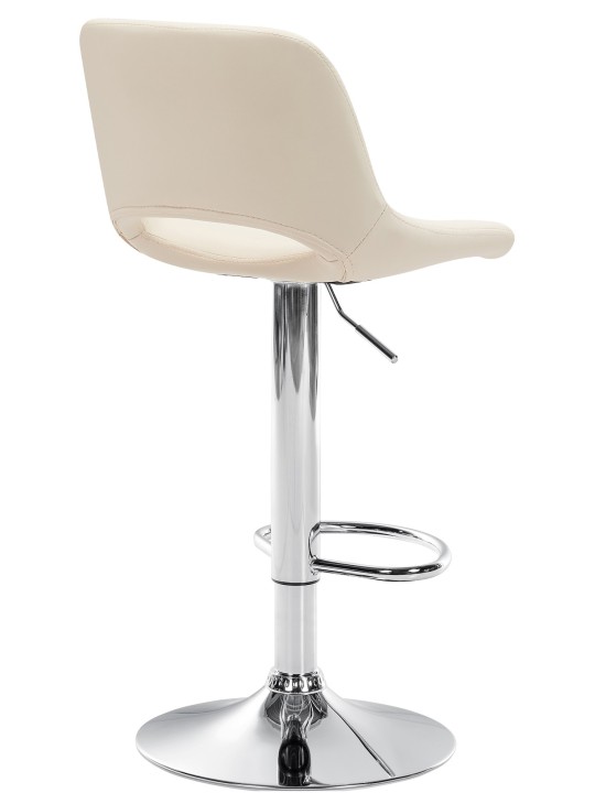 Lot de 2 tabourets de bar Camden simili cuir chrome, crème