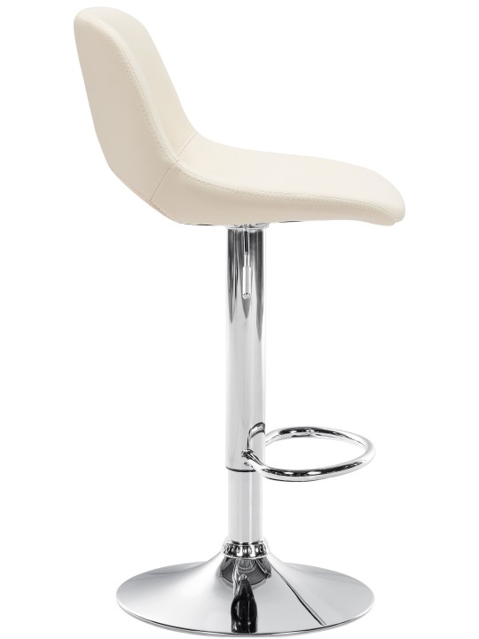 Lot de 2 tabourets de bar Camden simili cuir chrome, crème