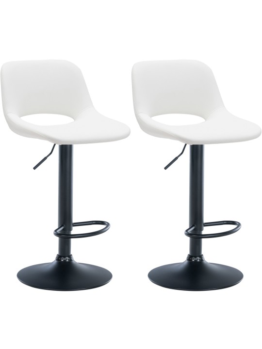 Lot de 2 tabourets de bar Camden simili cuir, blanc Lot de 2 tabourets de bar Camden simili cuir, blanc