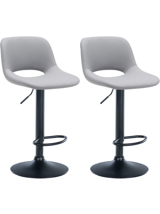 Lot de 2 tabourets de bar Camden simili cuir, gris Lot de 2 tabourets de bar Camden simili cuir, gris