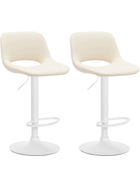 Lot de 2 tabourets de bar Camden simili cuir, crème Lot de 2 tabourets de bar Camden simili cuir, crème