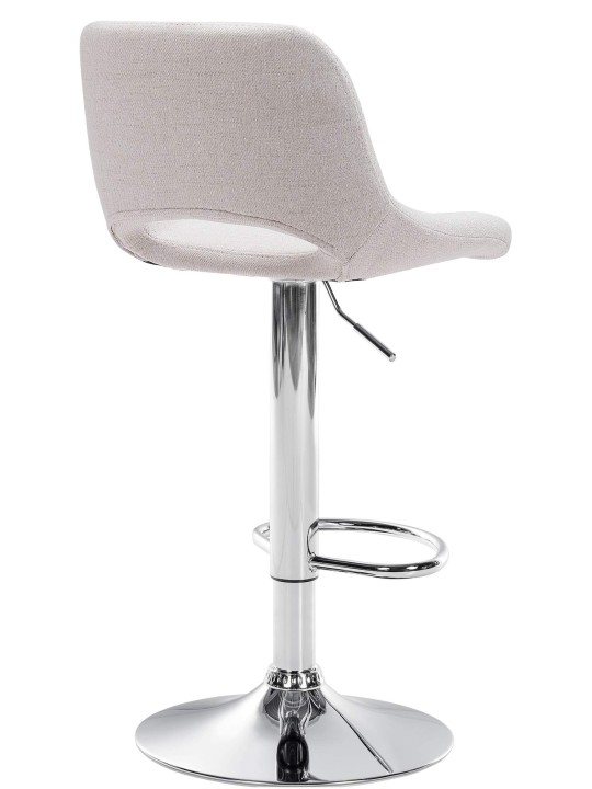 Lot de 2 tabourets de bar Camden tissu chrome, crème