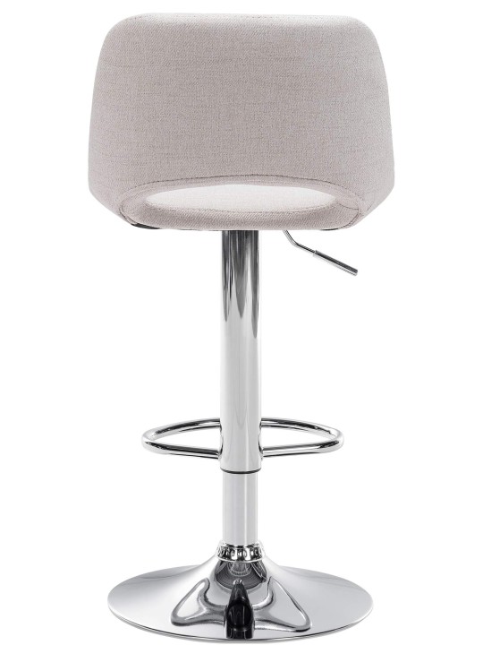 Lot de 2 tabourets de bar Camden tissu chrome, crème