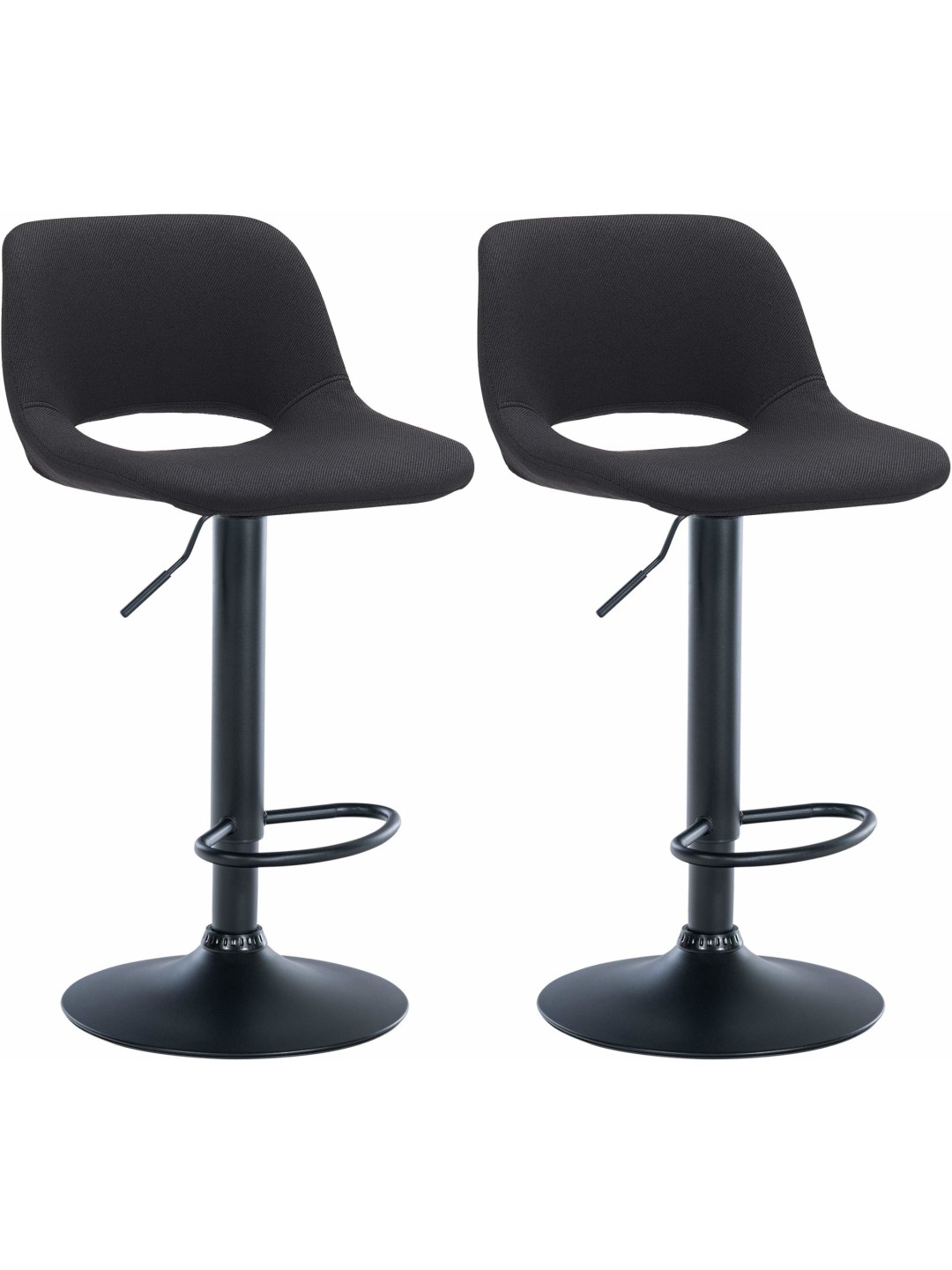 Lot de 2 tabourets de bar tissu Camden, noir