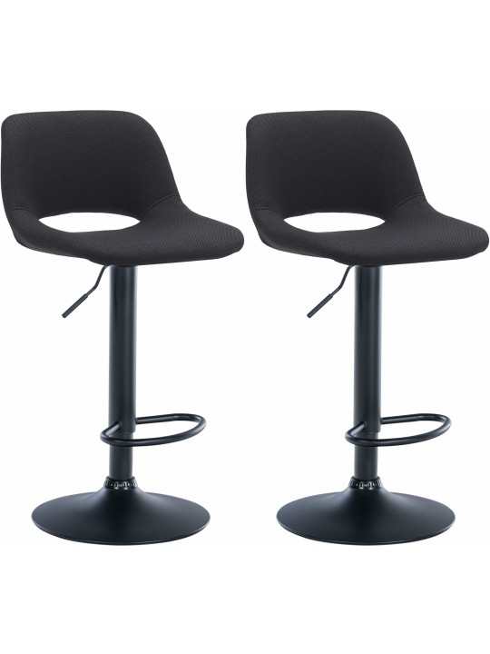 Lot de 2 tabourets de bar tissu Camden, noir Lot de 2 tabourets de bar tissu Camden, noir
