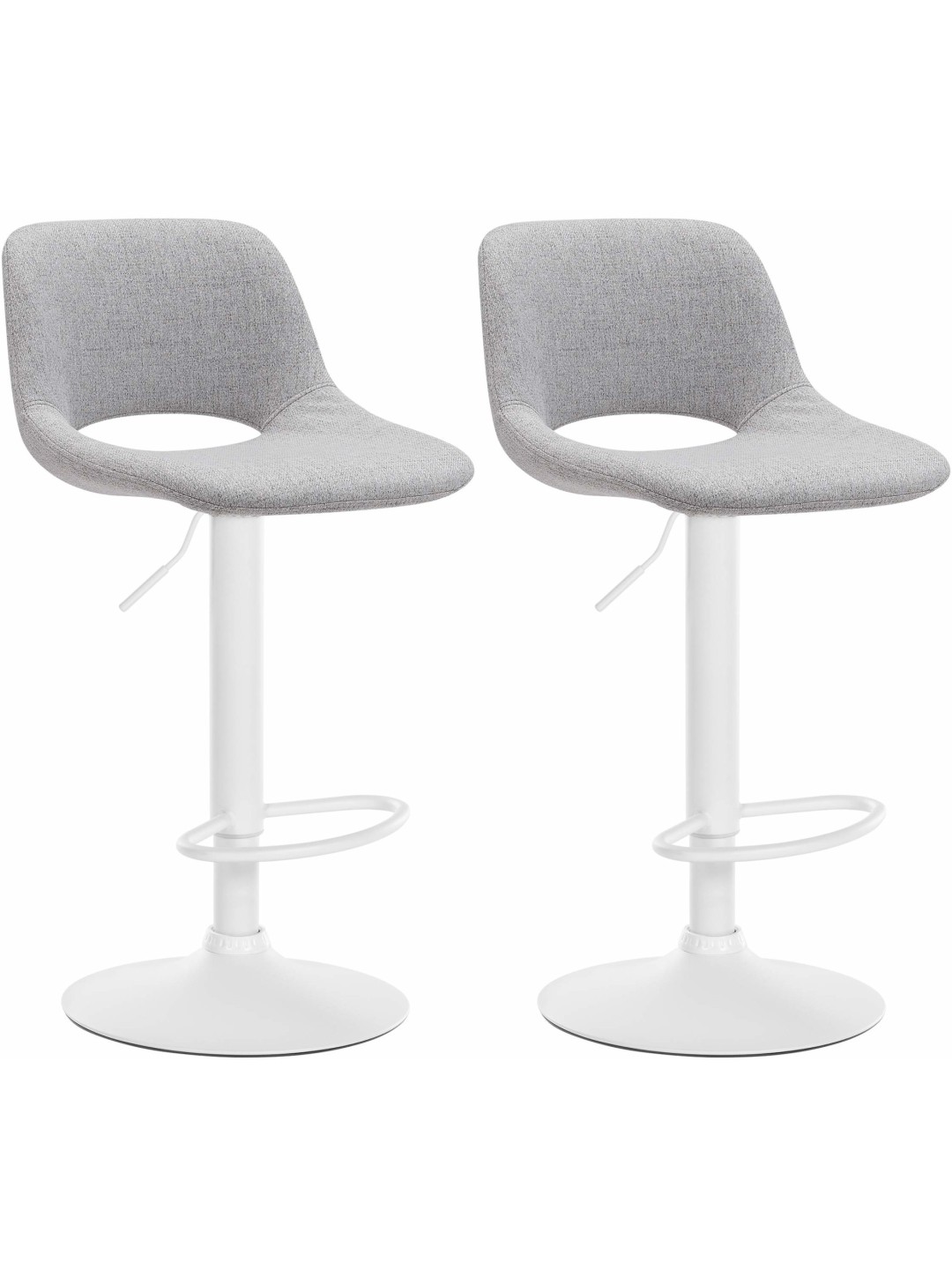 Lot de 2 tabourets de bar tissu Camden, gris clair