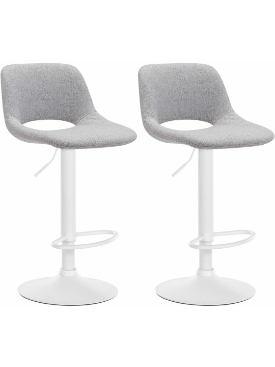 Lot de 2 tabourets de bar tissu Camden, gris clair