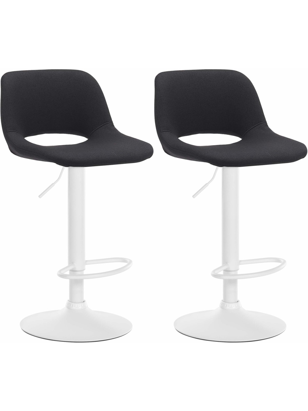 Lot de 2 tabourets de bar tissu Camden, noir