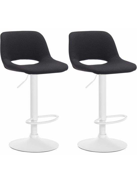 Lot de 2 tabourets de bar tissu Camden, noir