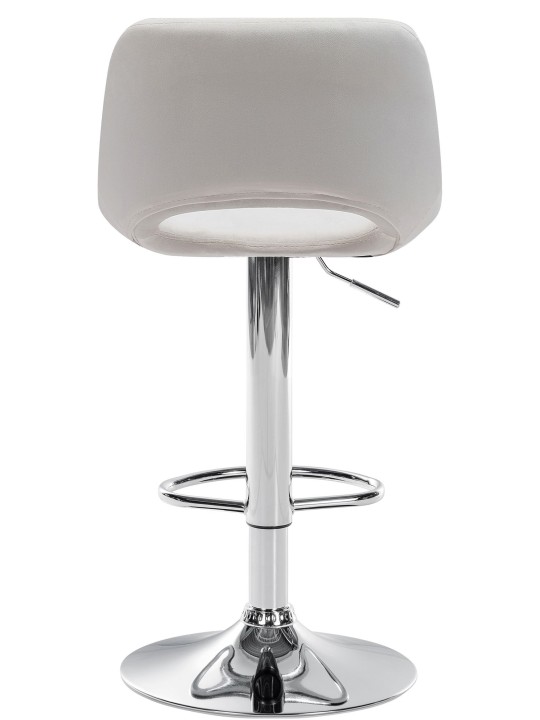 Lot de 2 tabourets de bar Camden velours chrome, crème