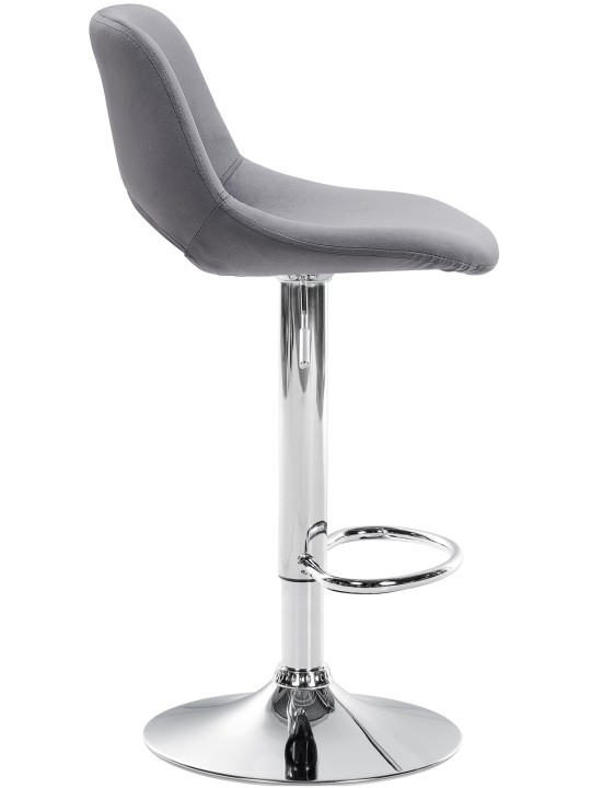 Lot de 2 tabourets de bar Camden velours chrome, gris foncé Lot de 2 tabourets de bar Camden velours chrome, gris foncé