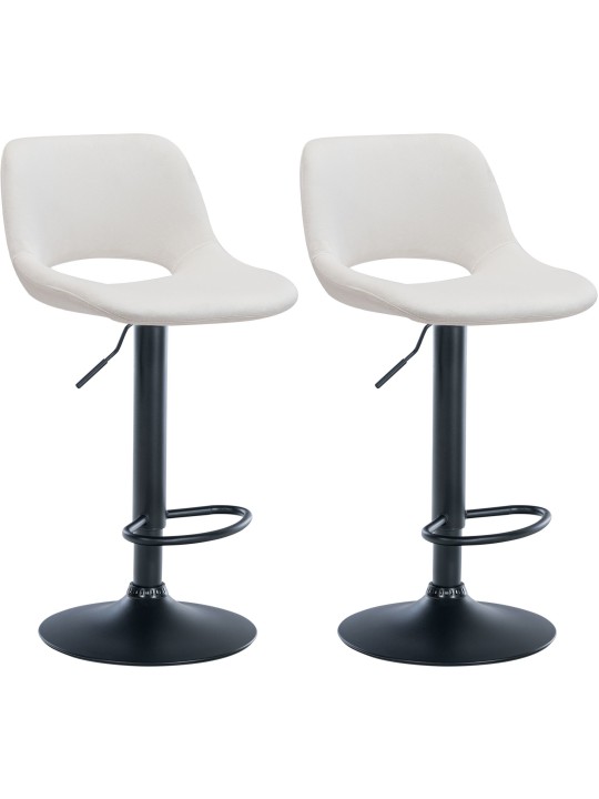 Lot de 2 tabourets de bar Camden velours, crème Lot de 2 tabourets de bar Camden velours, crème