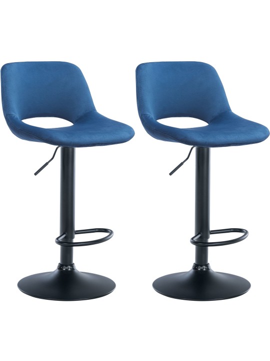 Lot de 2 tabourets de bar Camden velours, bleu Lot de 2 tabourets de bar Camden velours, bleu