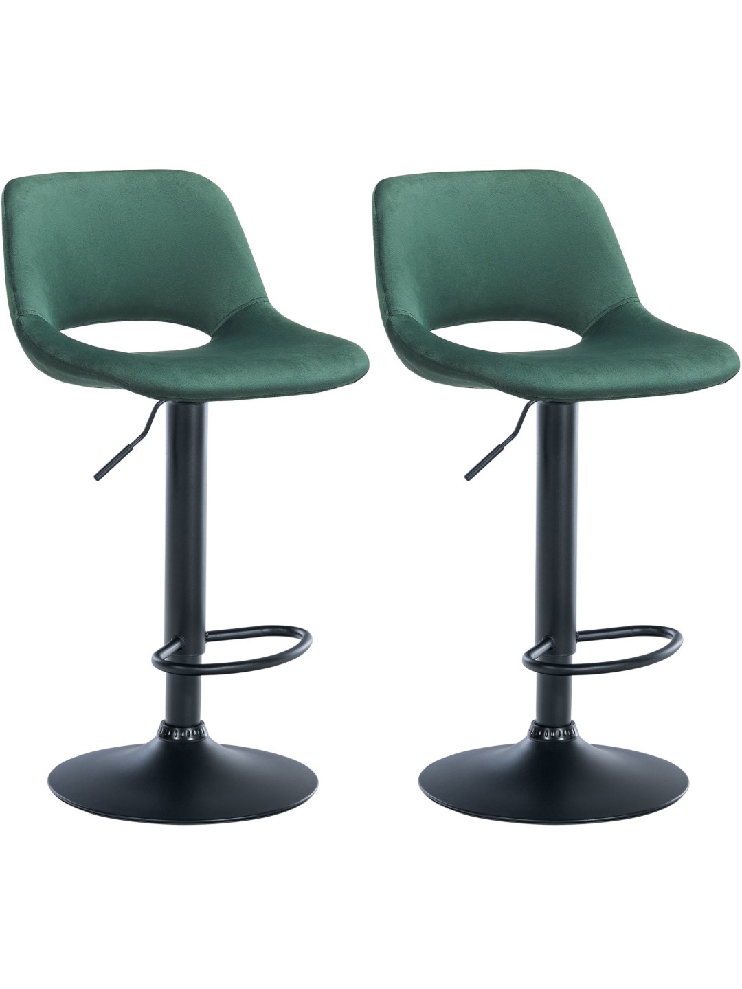 Lot de 2 tabourets de bar Camden velours, vert