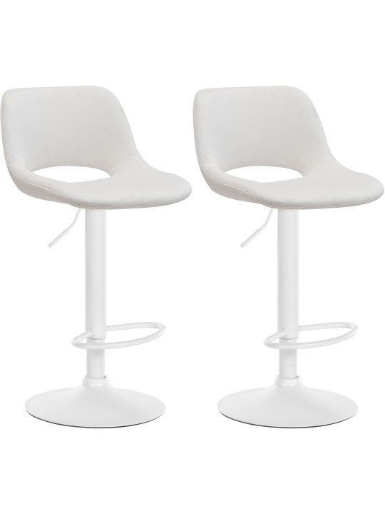 Lot de 2 tabourets de bar Camden velours, crème Lot de 2 tabourets de bar Camden velours, crème