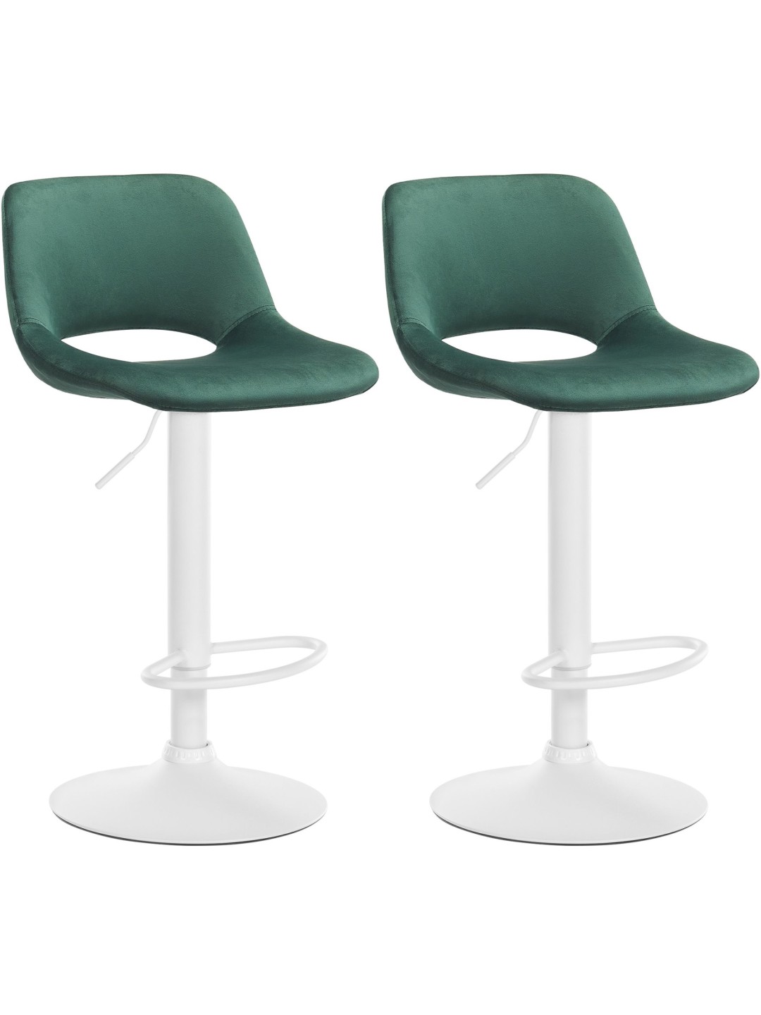 Lot de 2 tabourets de bar Camden velours, vert