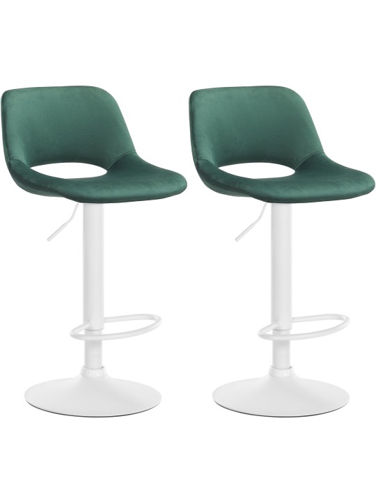Lot de 2 tabourets de bar Camden velours, vert Lot de 2 tabourets de bar Camden velours, vert