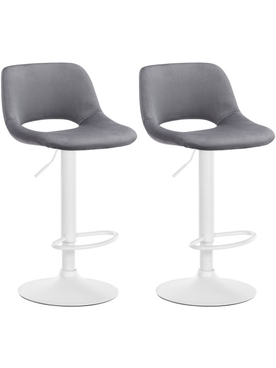 Lot de 2 tabourets de bar Camden velours, gris foncé Lot de 2 tabourets de bar Camden velours, gris foncé