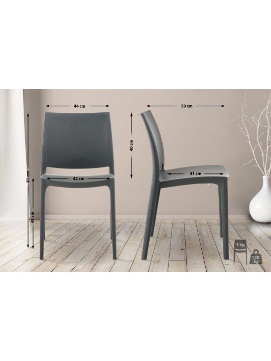 Chaise MAYA, gris foncé