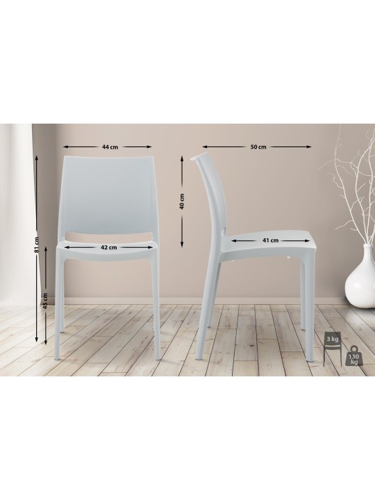 Chaise Maya, gris clair Chaise Maya, gris clair