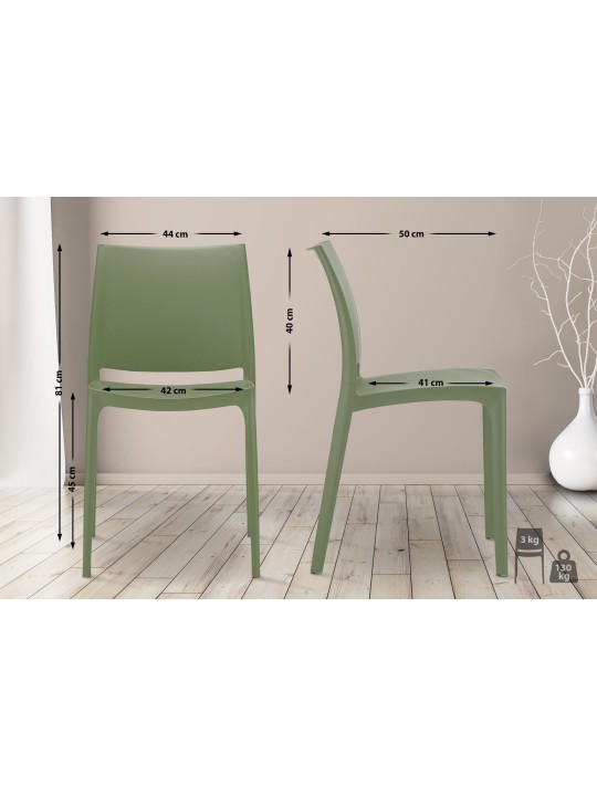 Lot de 2 chaises Maya, olive