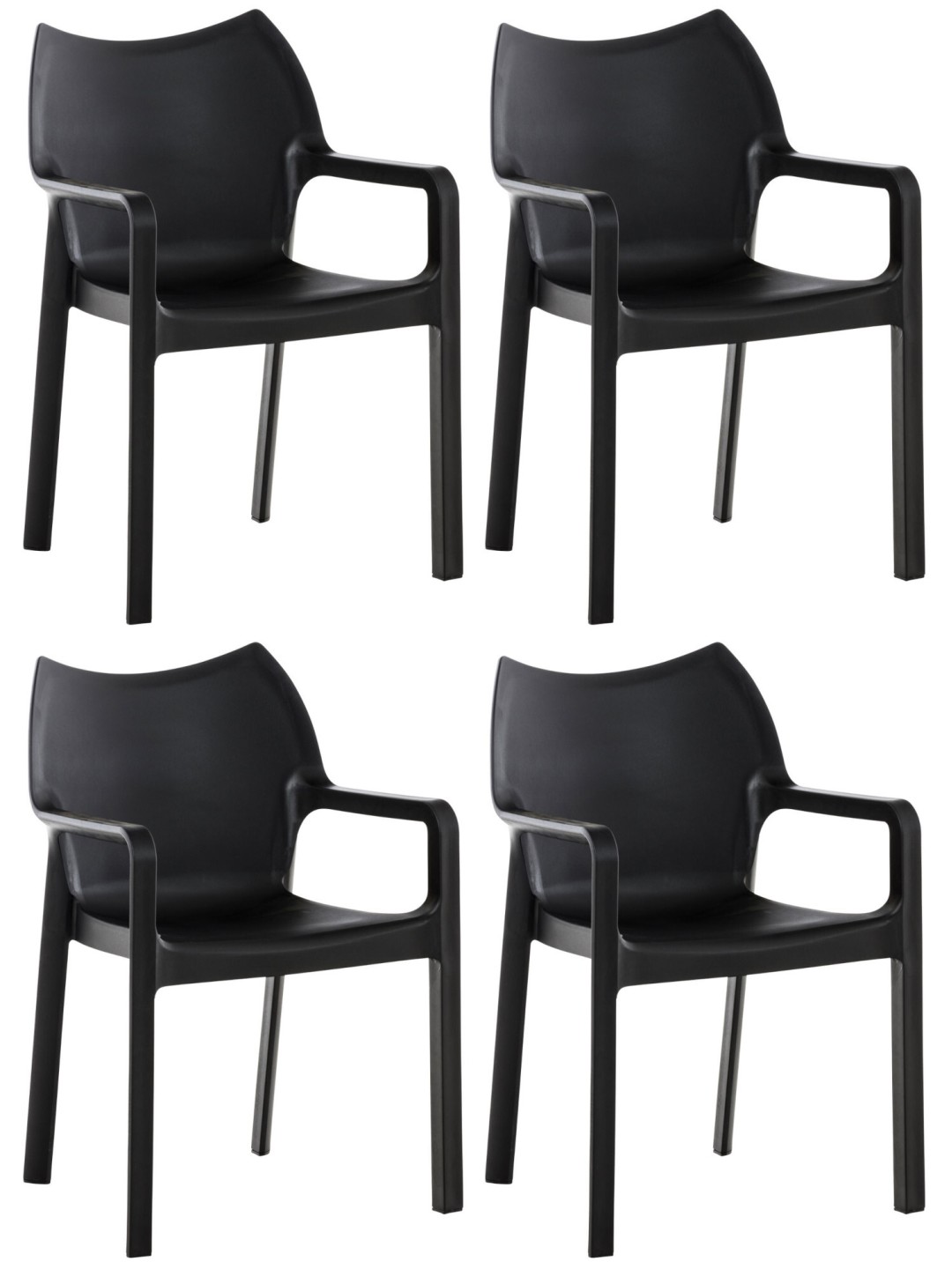 Lot de 4 chaises Diva, noir