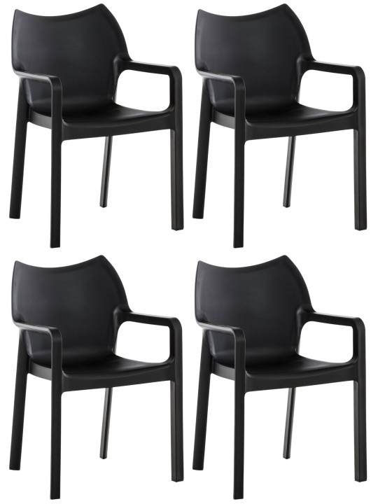 Lot de 4 chaises Diva, noir