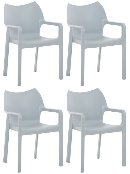 Lot de 4 chaises Diva, gris clair Lot de 4 chaises Diva, gris clair