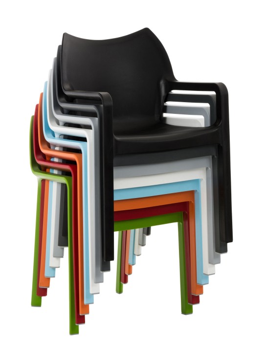 Lot de 4 chaises Diva, gris clair Lot de 4 chaises Diva, gris clair