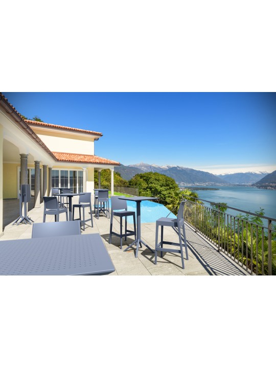 Lot de 4 tabourets de bar Maya, gris foncé Lot de 4 tabourets de bar Maya, gris foncé