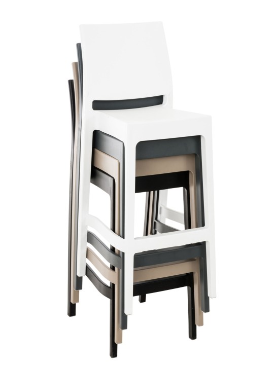 Lot de 4 tabourets de bar Maya, blanc
