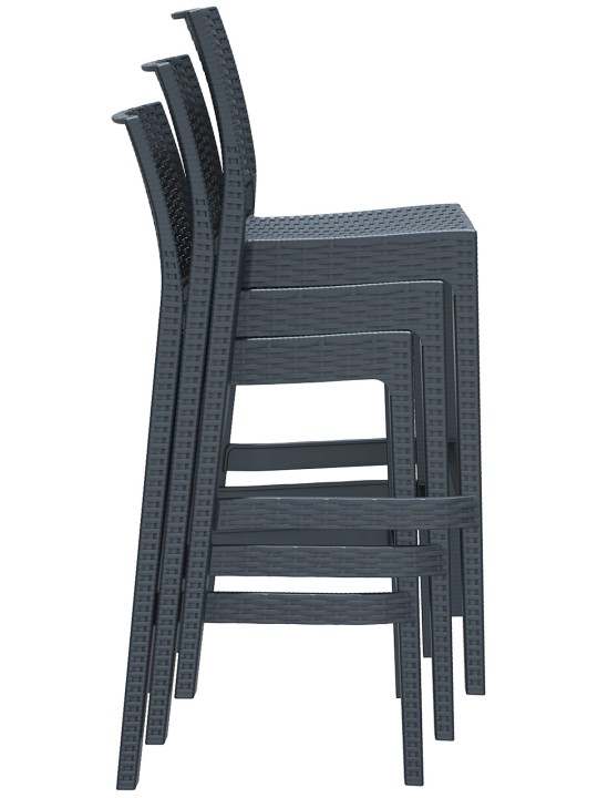 Ensemble de 4 tabourets de bar Jamaica, gris foncé Ensemble de 4 tabourets de bar Jamaica, gris foncé