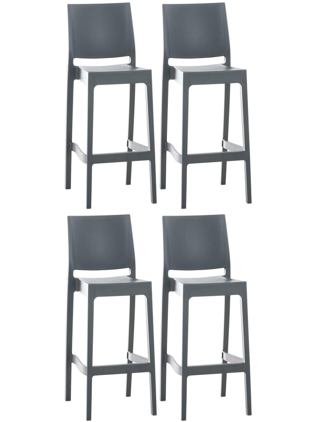 Lot de 4 tabourets de bar Maya, gris foncé