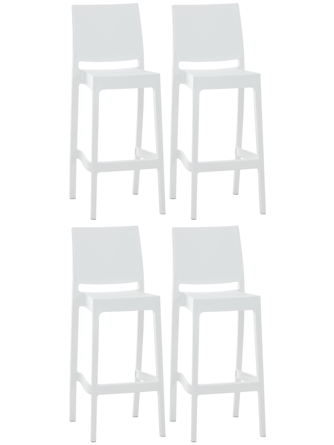 Lot de 4 tabourets de bar Maya, blanc