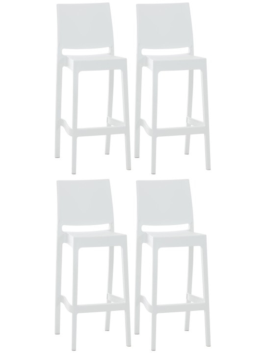 Lot de 4 tabourets de bar Maya, blanc