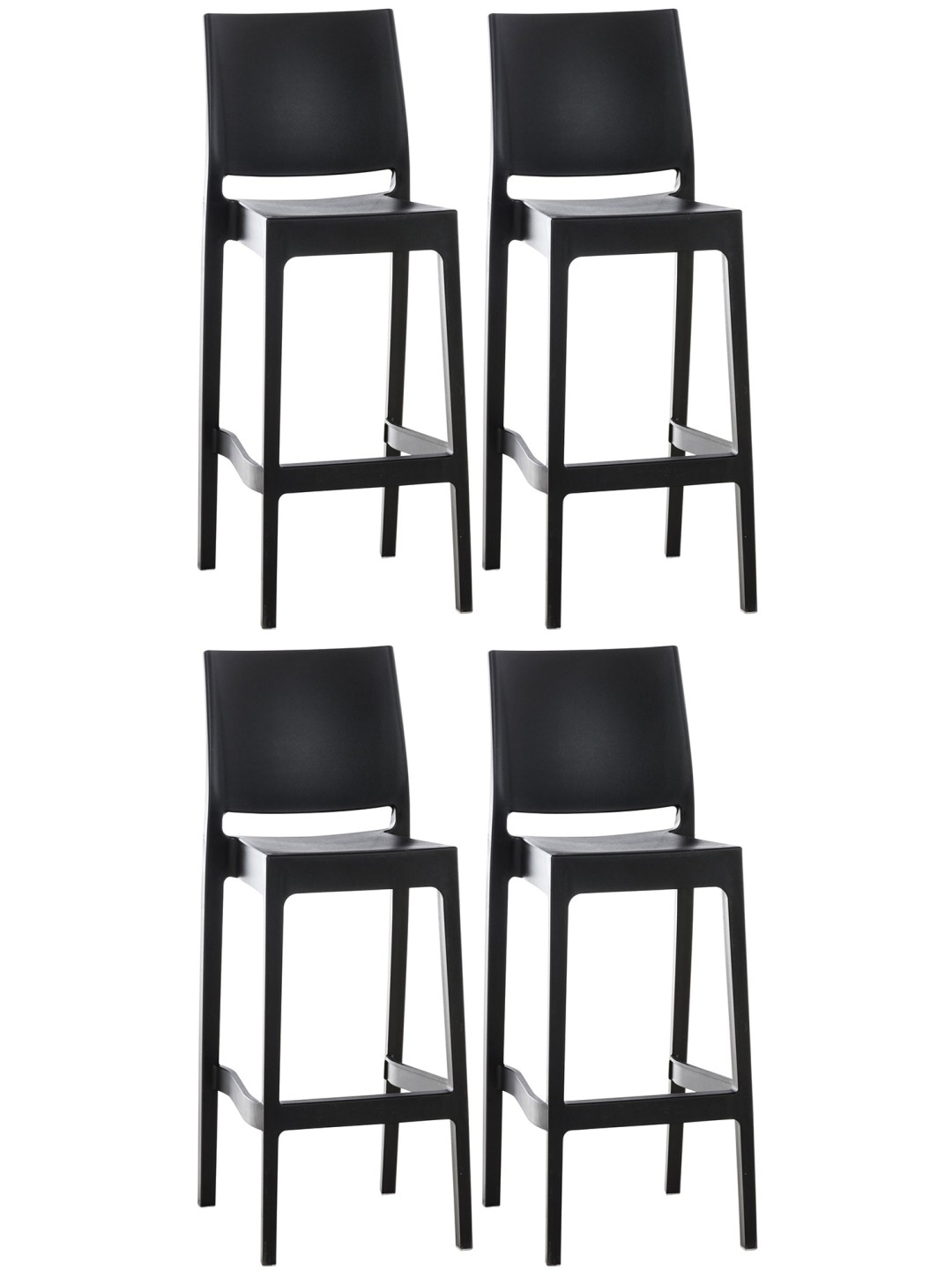 Lot de 4 tabourets de bar Maya, noir